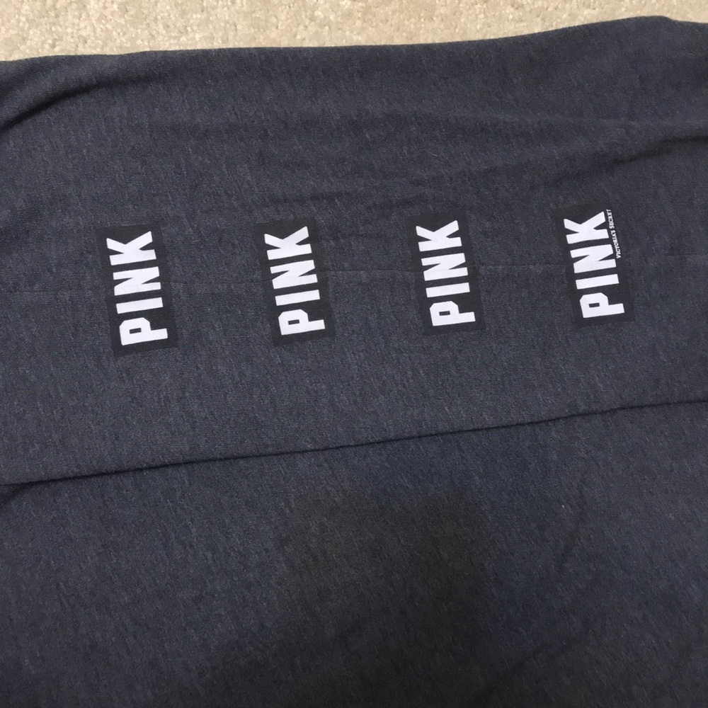 Victoria’s Secret PINK Heathered Dark Grey Logo Boyfriend Sweatpants - Picture 3 of 6